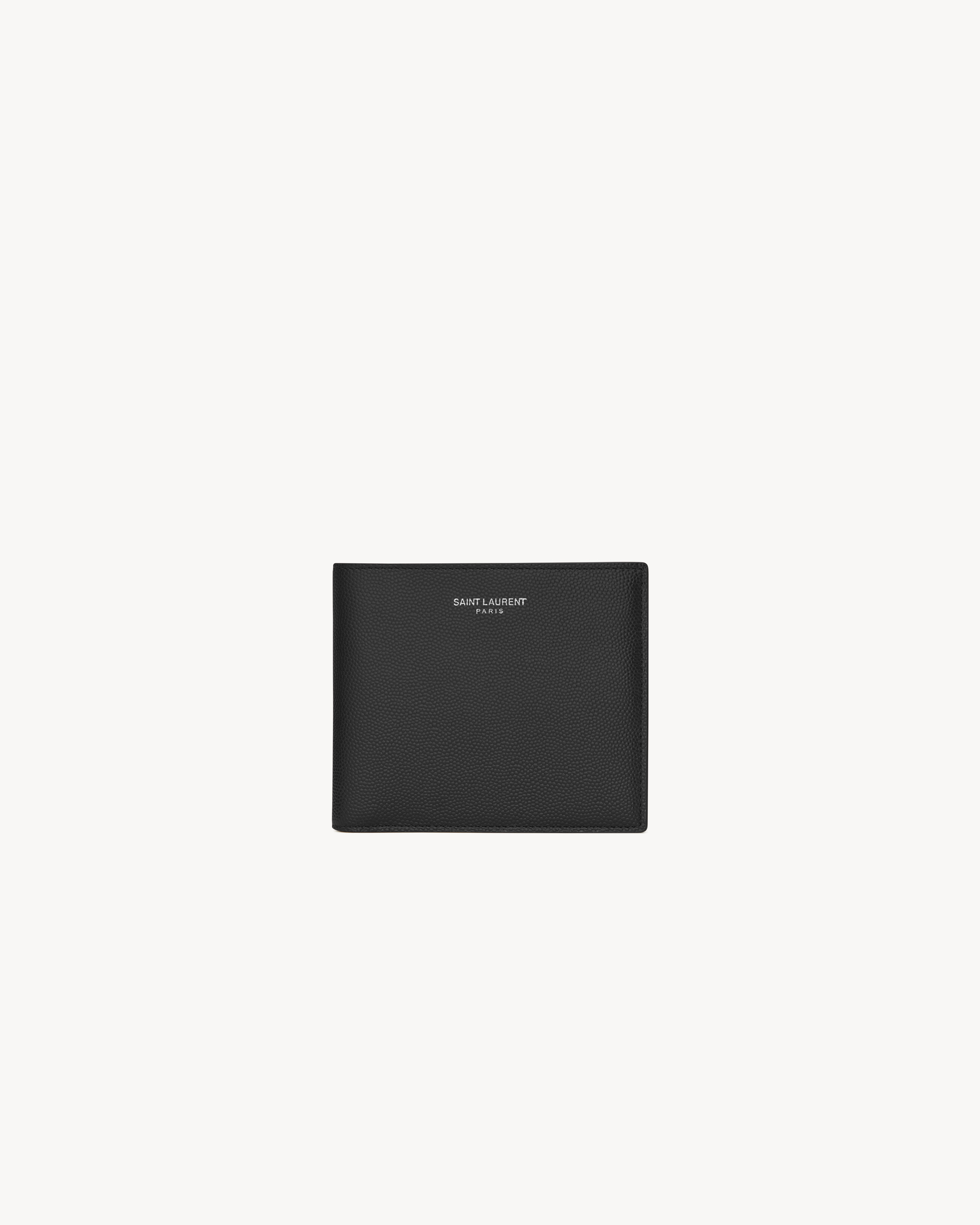 Saint Laurent Black Grained Leather Monogram Bifold Wallet Saint Laurent  Paris