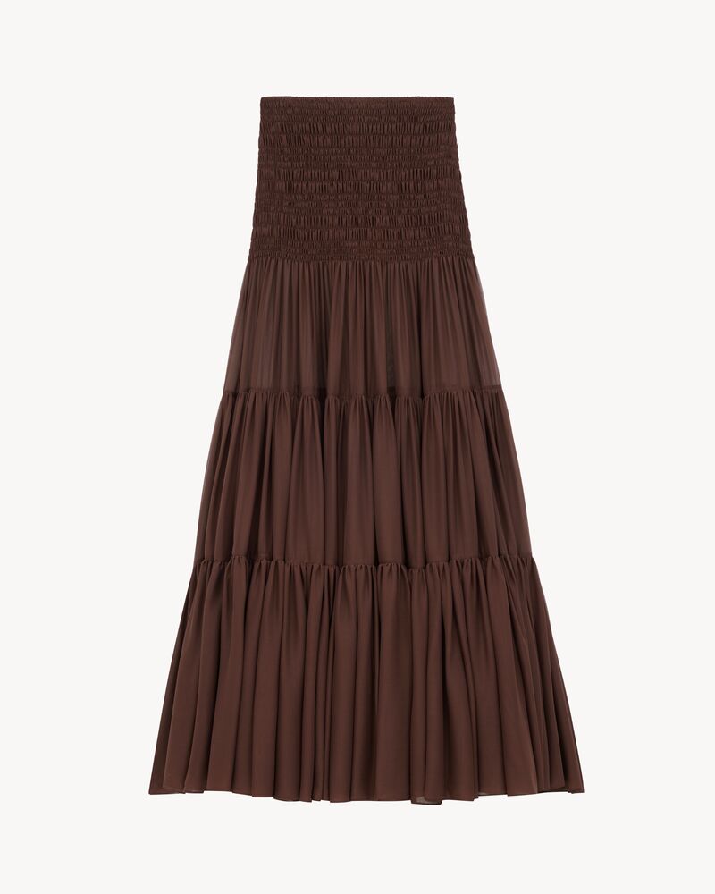 ruffled skirt in silk crepe muslin