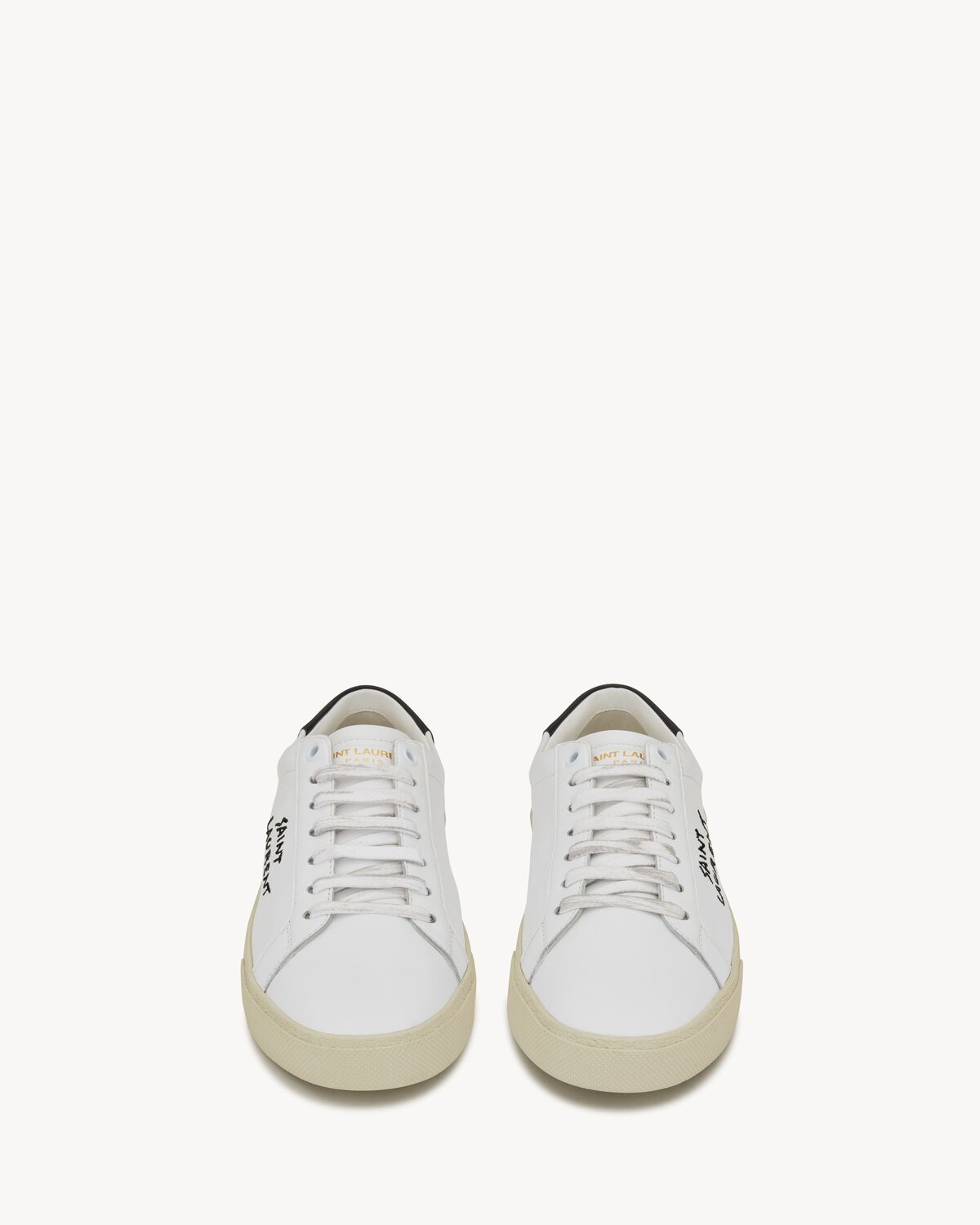 sneakers court sl/06 bianco ottico in pelle e color oro ricamate