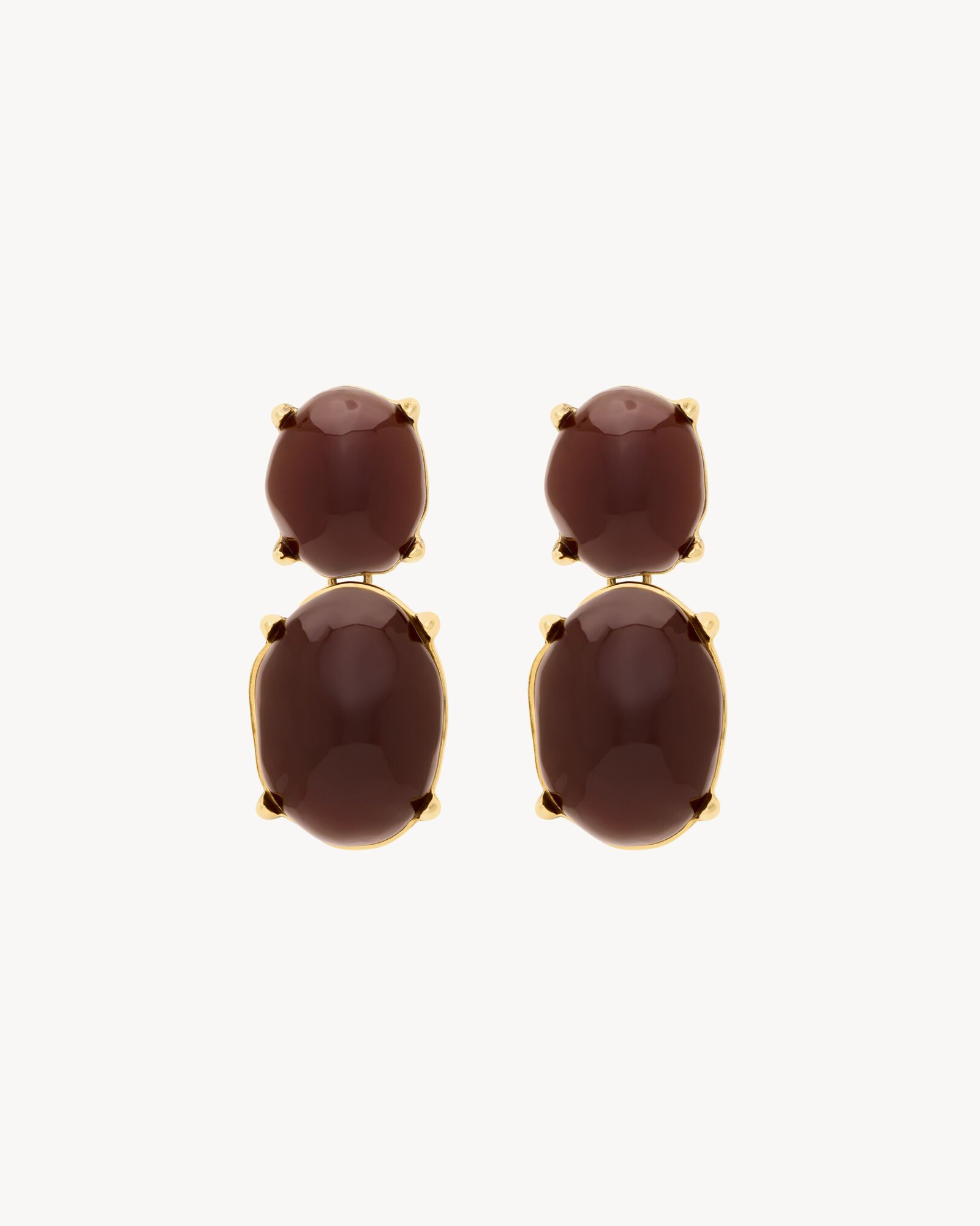 CABOCHON PENDANT EARRINGS IN RESIN