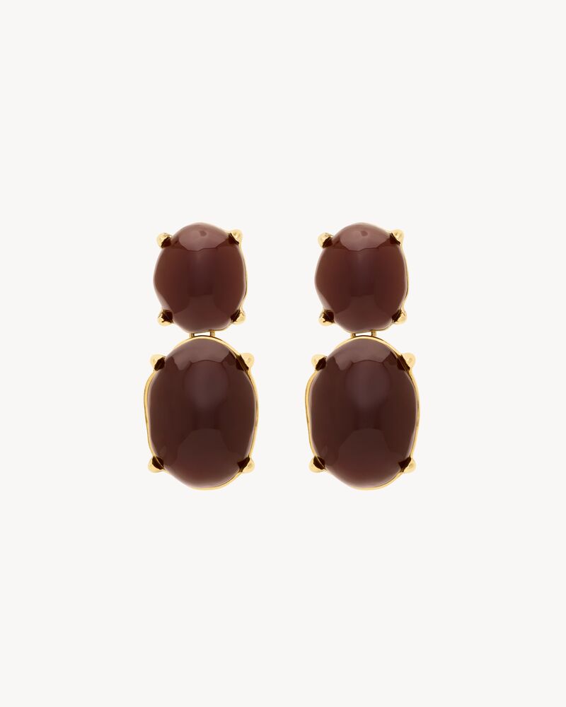 BOUCLES D'OREILLES À PENDANT CABOCHON EN RÉSINE