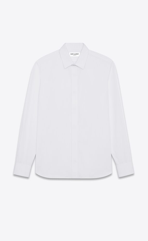 Slim-fit shirt in cotton poplin | Saint Laurent | YSL.com