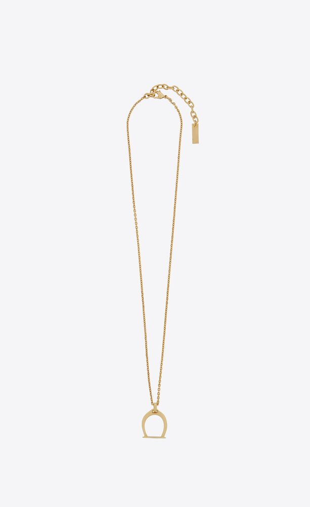 Stirrup pendant necklace in metal | Saint Laurent | YSL.com