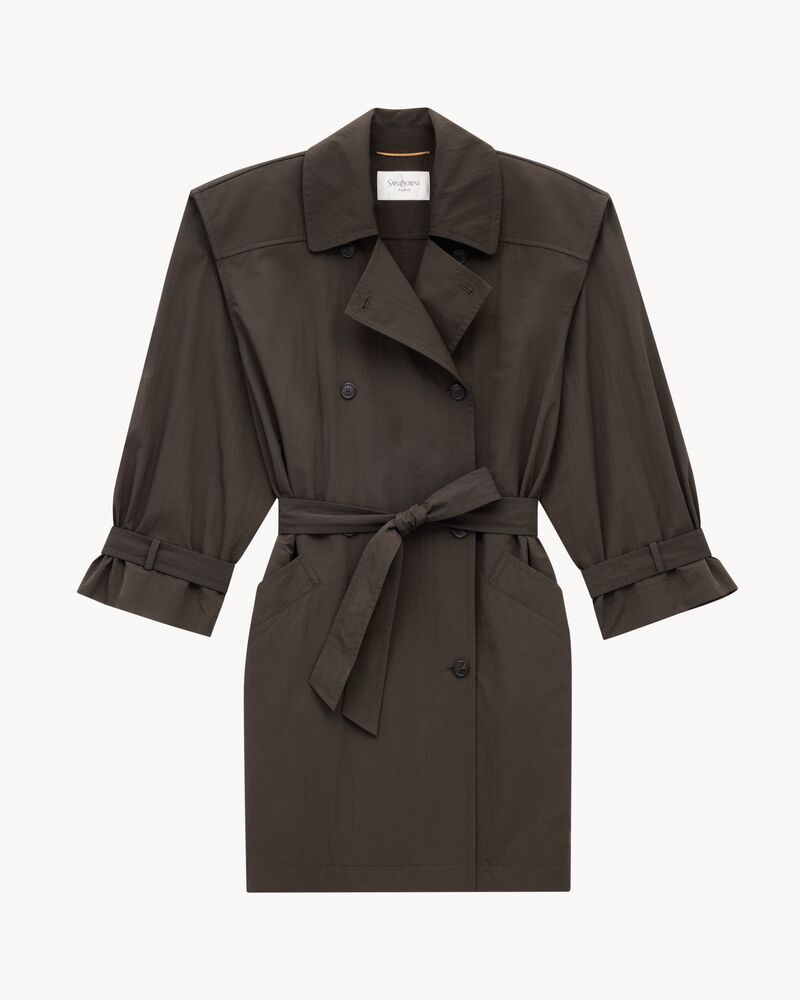 Trench in nylon stropicciato
