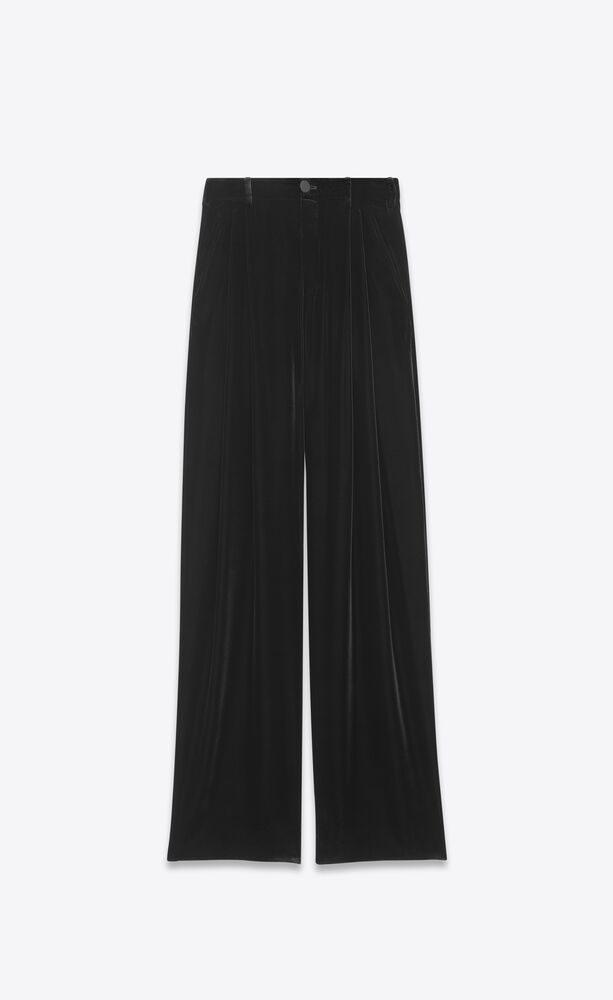 Wide-leg pants in silk velvet | Saint Laurent | YSL.com