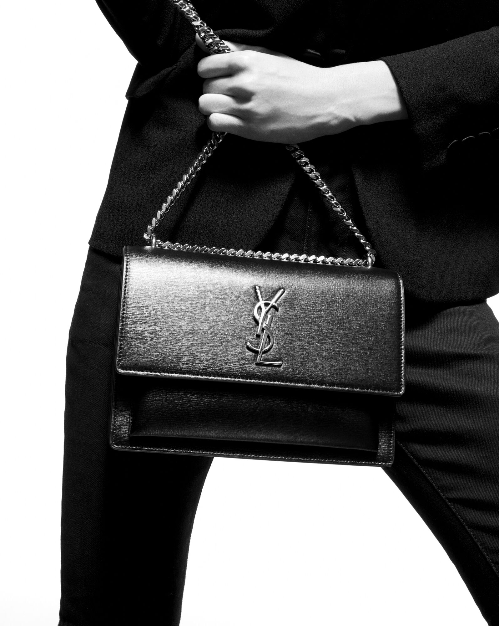 SUNSET Medium in suede and smooth leather | Saint Laurent Canada | YSL.com