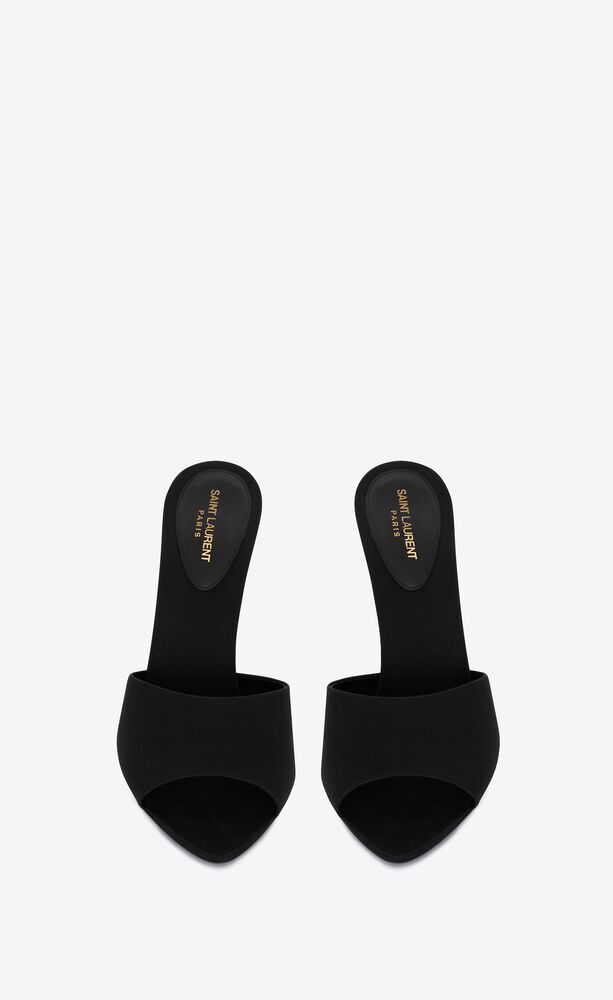 SUITE HEELED MULES IN CREPE SATIN