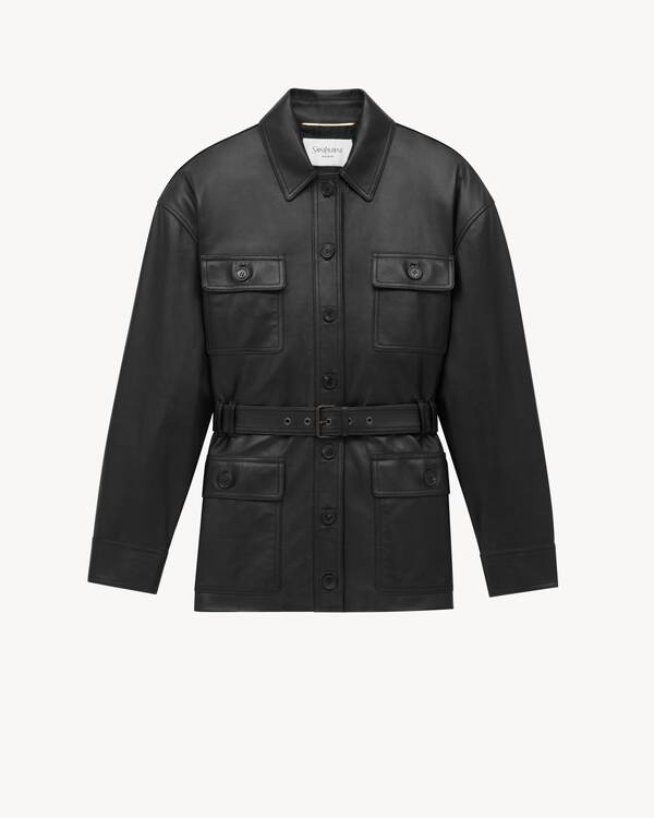 ジャケット saint laurent 'Sahariana' jacket SAHARIENNE jacket in shiny lambskin | Saint Laurent | YSL US