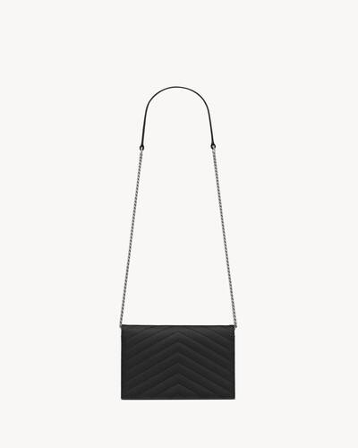 cassandre matelassé envelope chain wallet in grain de poudre embossed leather