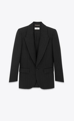 jacket in rive gauche striped flannel