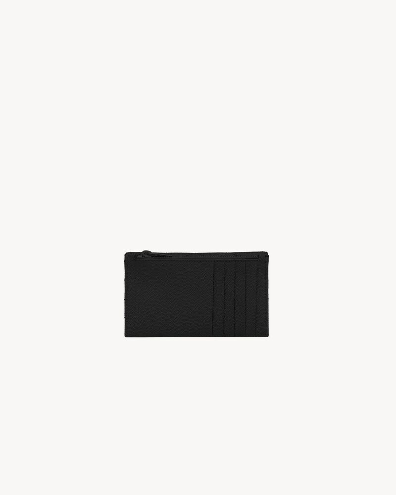CASSANDRE MATELASSÉ FRAGMENTS FLAP CARD CASE IN GRAIN DE POUDRE LEATHER