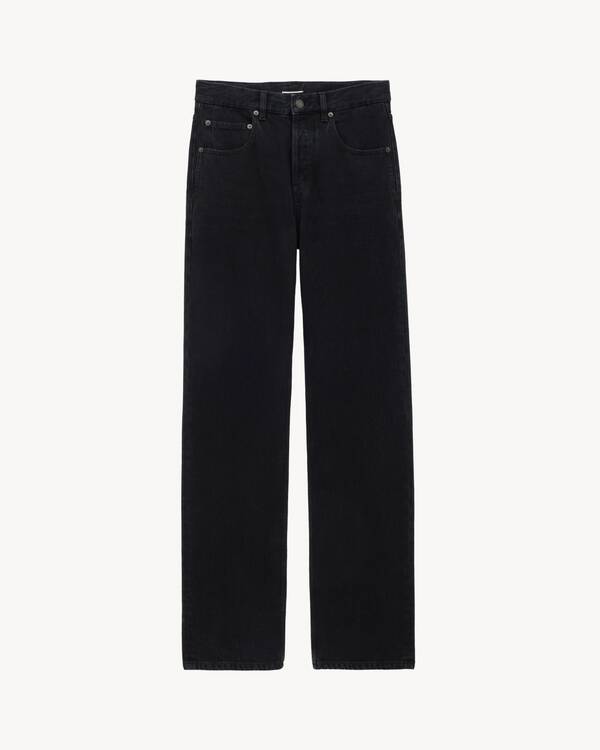 Jeans larghi in denim nero fumo