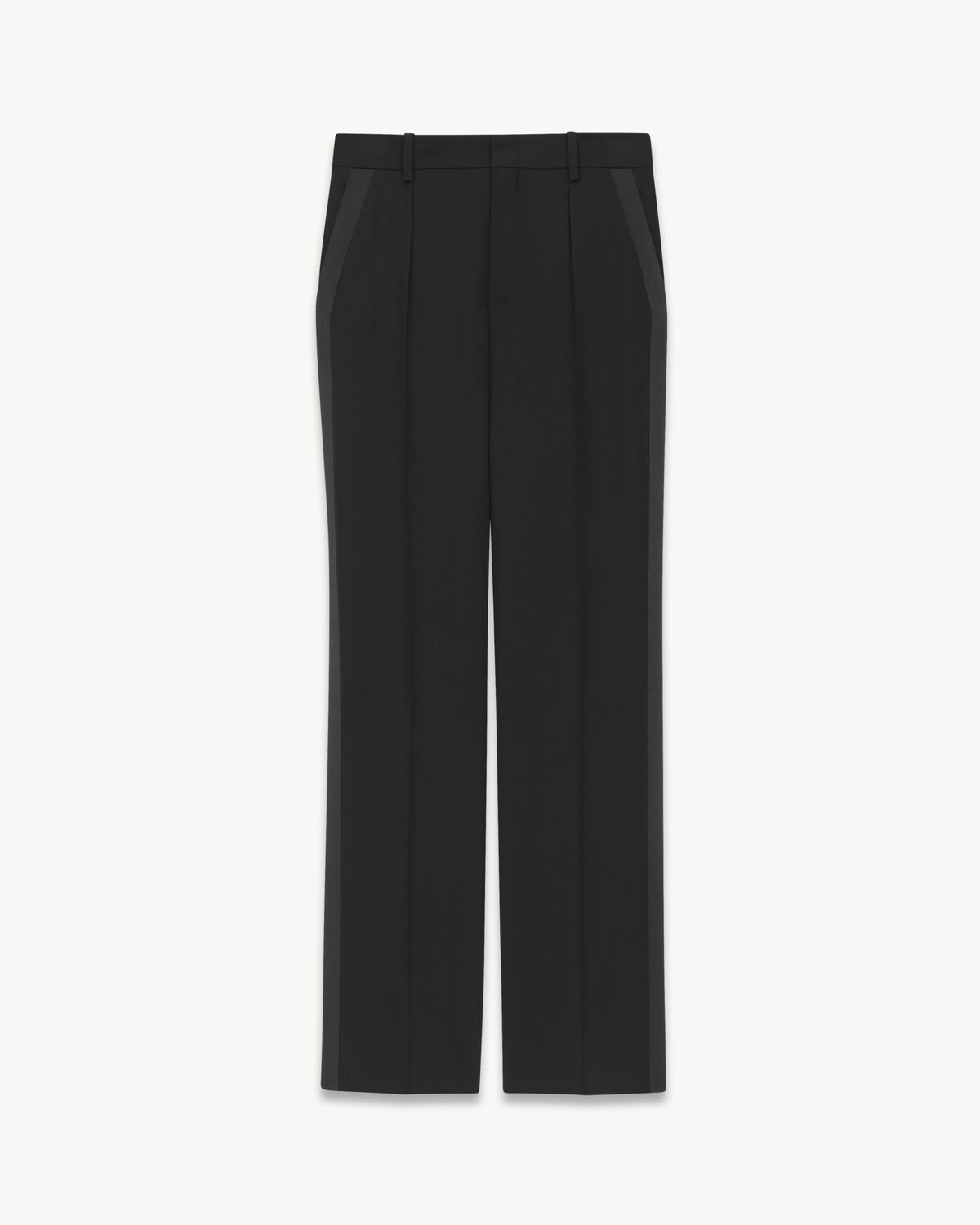 Highwaisted tuxedo pants in grain de poudre Saint Laurent