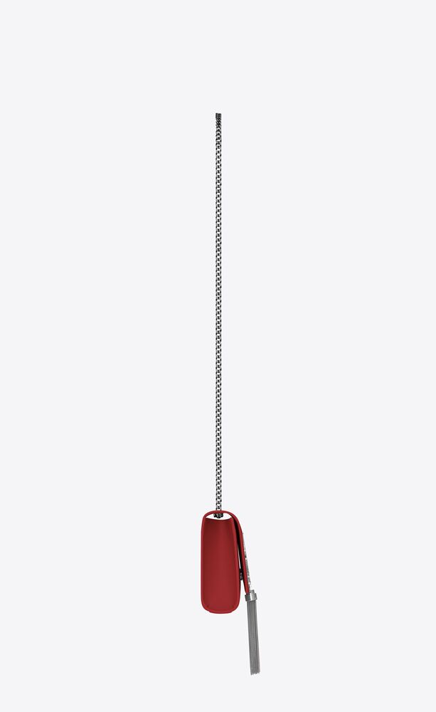kate chain wallet with tassel in grain de poudre embossed leather
