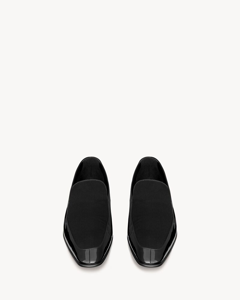 GABRIEL loafers in patent leather and silk satin