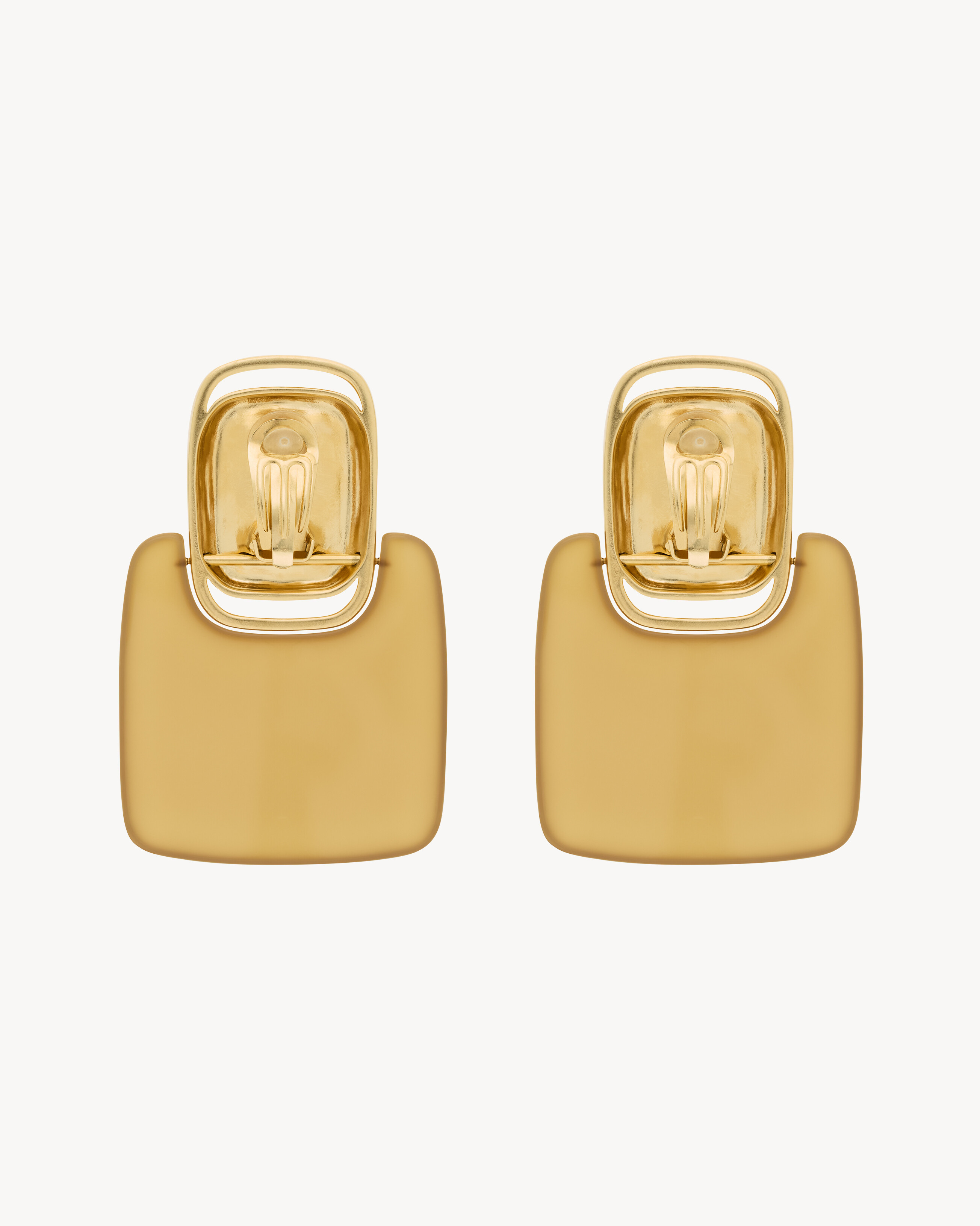 cabochon square earrings in resin and metal
