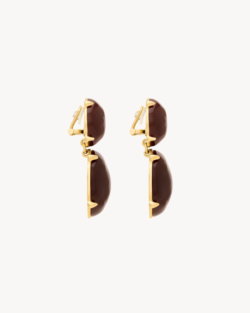 BOUCLES D'OREILLES À PENDANT CABOCHON EN RÉSINE