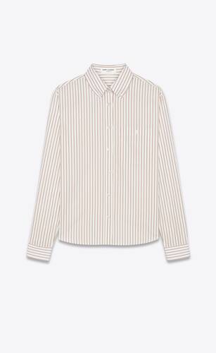 monogram shirt in striped cotton poplin