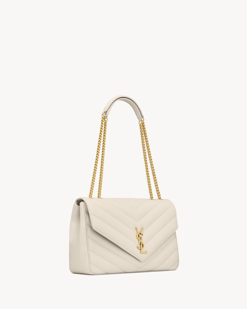 LOULOU small in MATELASSÉ lambskin in White | Saint Laurent | YSL