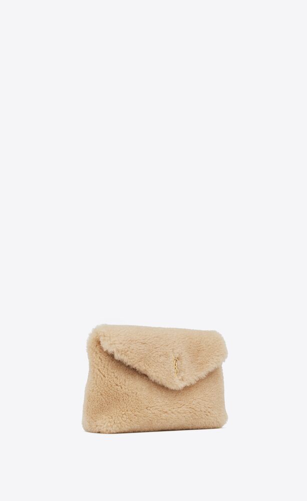 Saint Laurent Small Lou Puffer Genuine Shearling Pouch