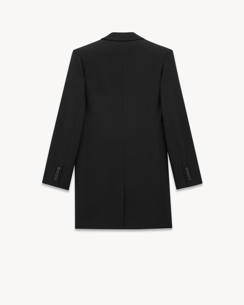 Long Jacket in Wool Gabardine