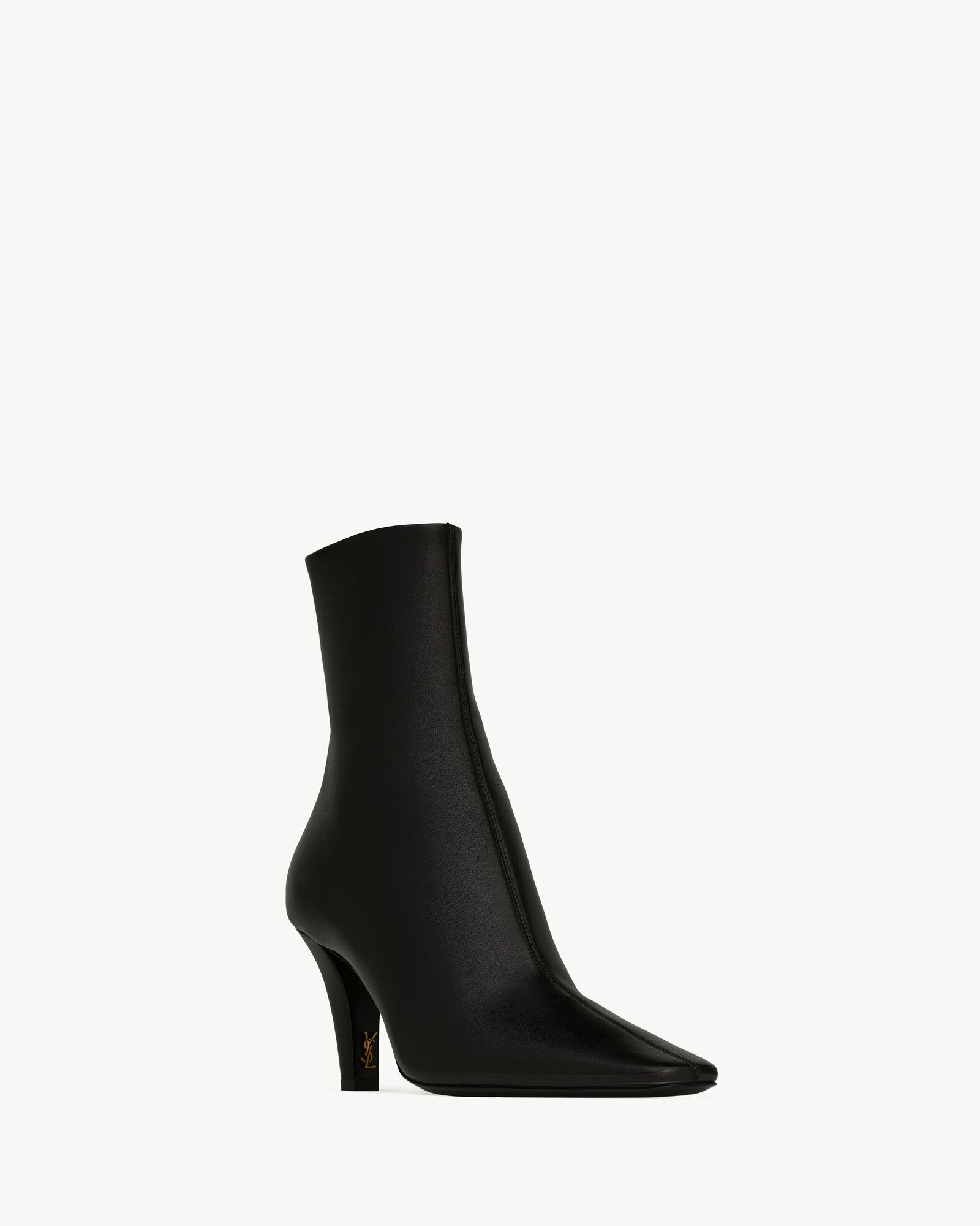 YSL 25S JILL MULES IN BLACK SMOOTH CALFSKIN