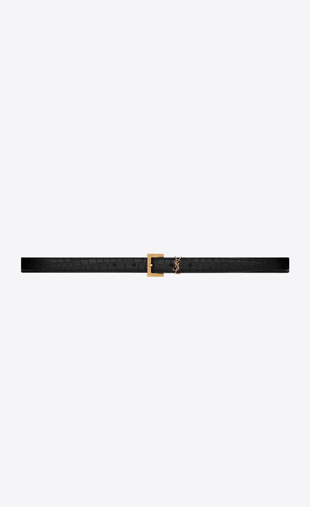 SAINT LAURENT YSL Black Leather Womens Wide Adjustable Belt Size 85