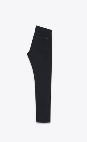 Mid-waist jeans in worn black denim | Saint Laurent | YSL.com