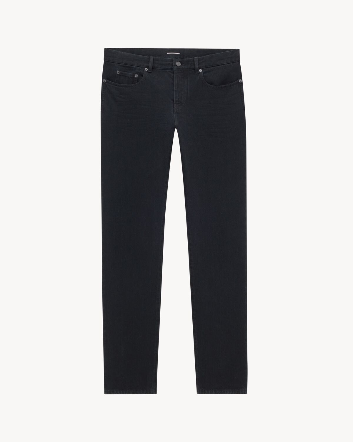 low-rise jeans in plain carbon black denim