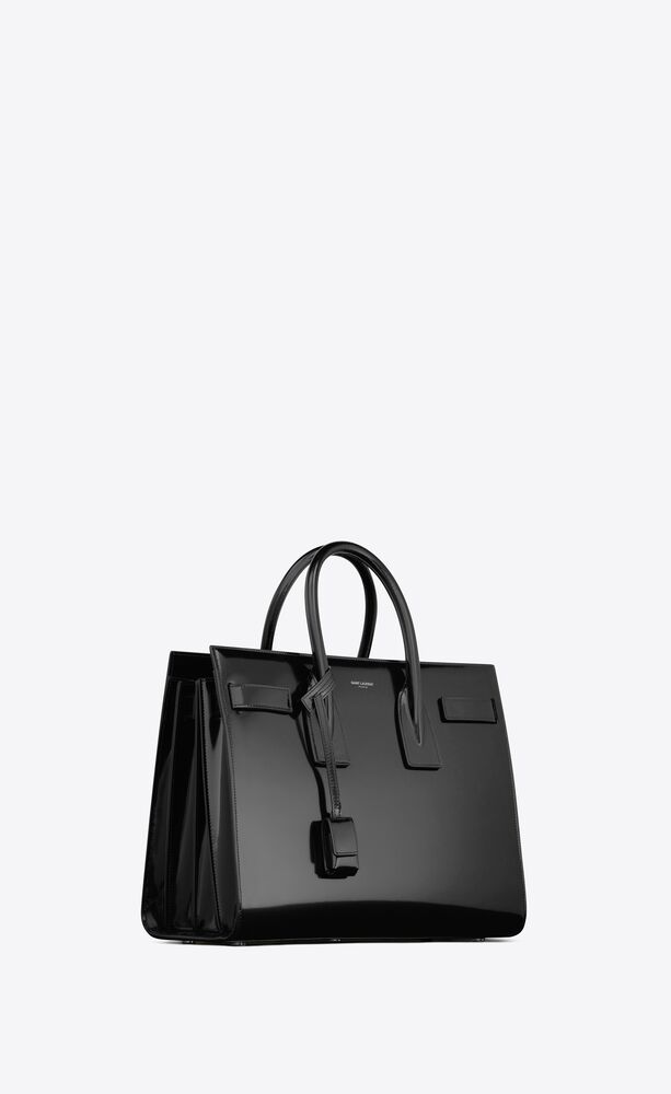 Saint Laurent Sac de Jour Nano Shiny Leather Satchel Bag