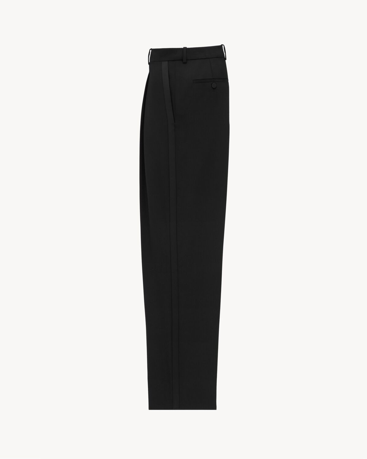 tuxedo high-waisted pants in grain de poudre