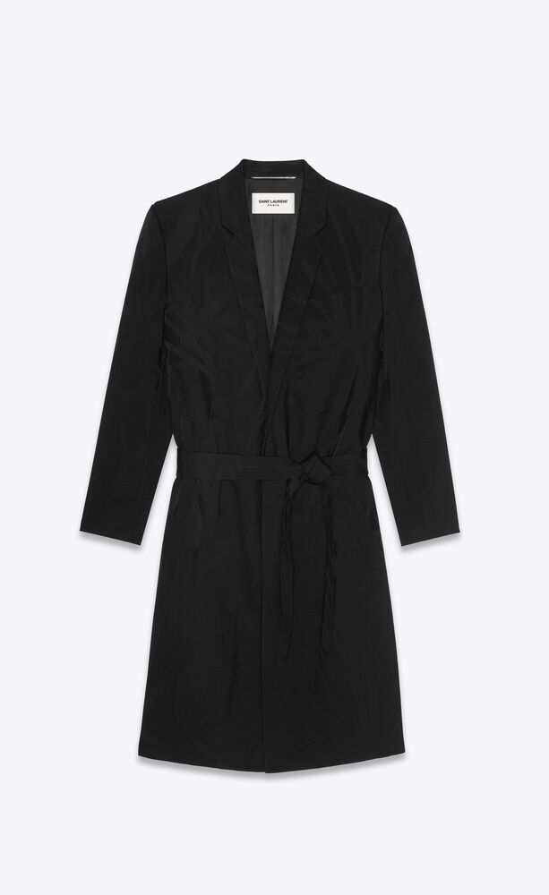 Belted robe jacket in jungle wool jacquard Saint Laurent Greece