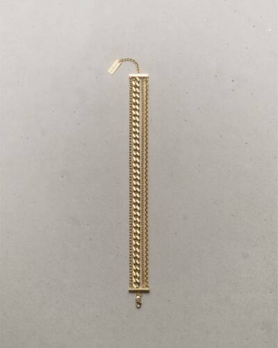 SAINT LAURENT ゴールドチェーンブレスレット マルチチェーンブレスレット（18K イエローゴールド） | Saint