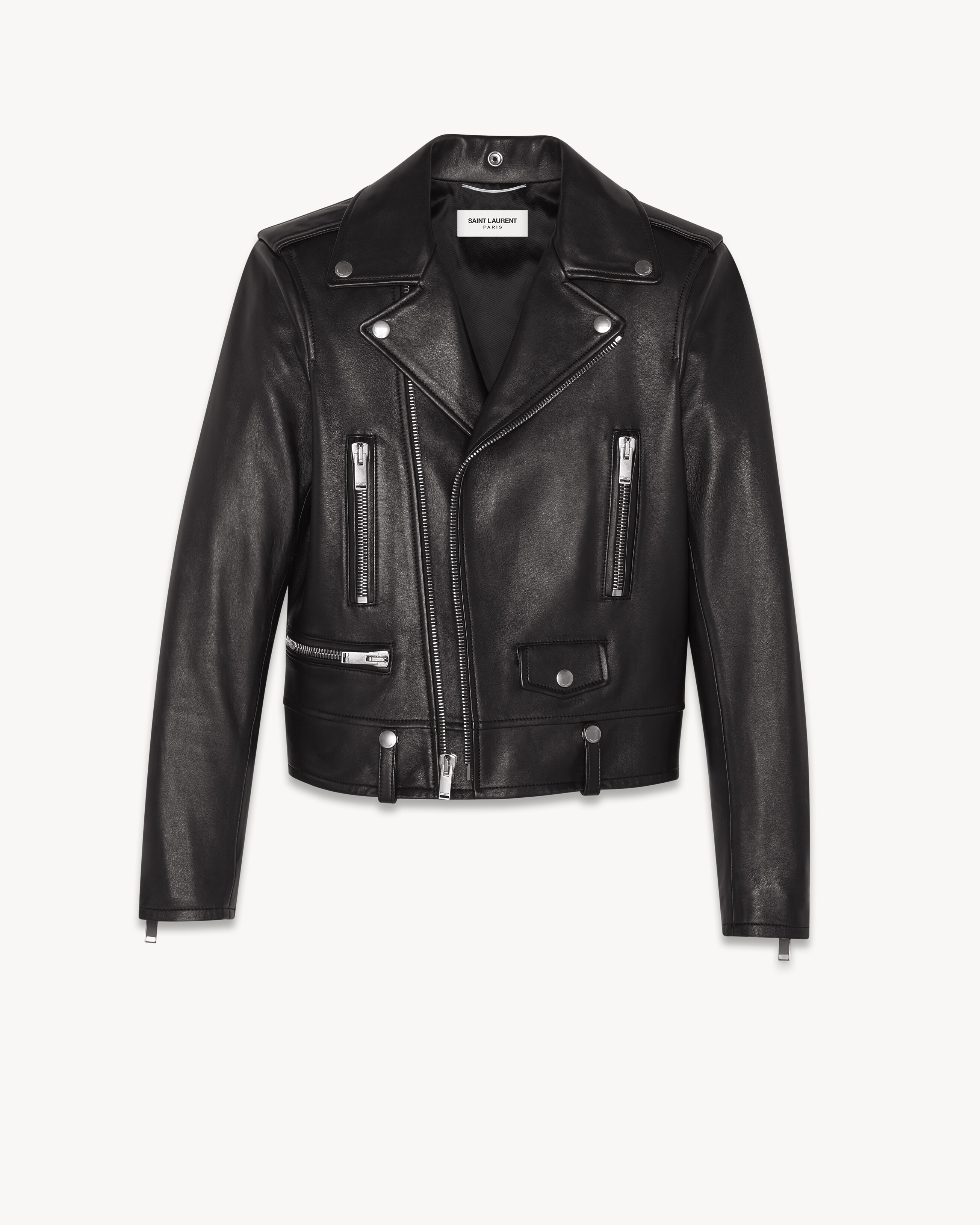 motorcycle jacket in plunged lambskin