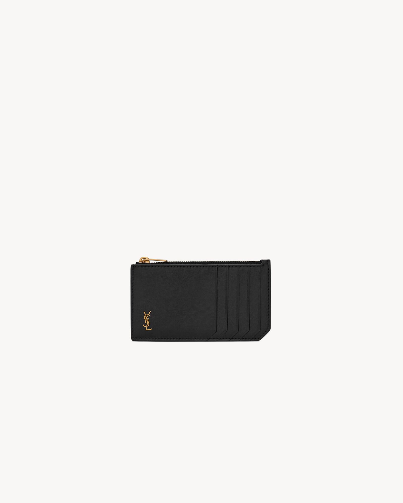 TINY CASSANDRE Zipped Fragments credit card case in SHINY LEATHER — 62989902G0W1000