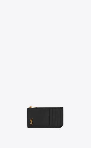 tiny monogram zipped fragments credit card case in grained leather