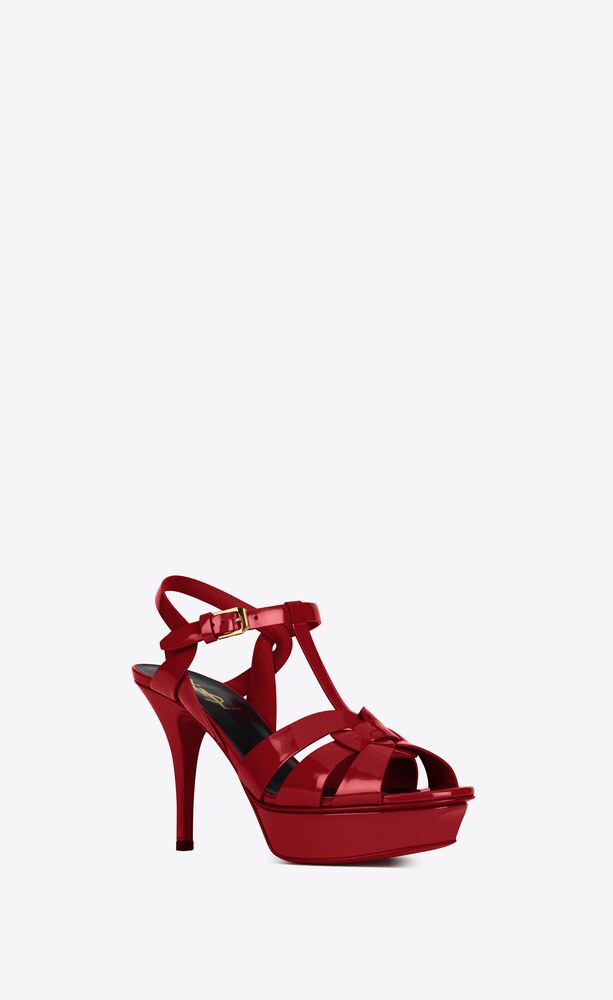 tribute platform sandals in patent leather