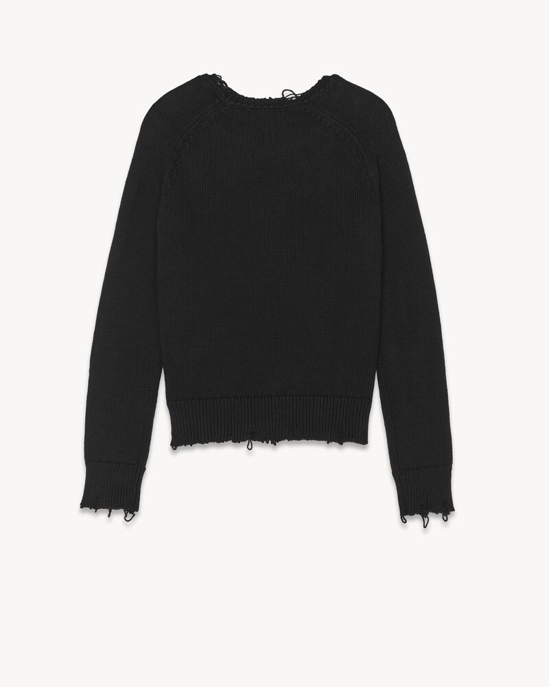 Destroyed knit sweater