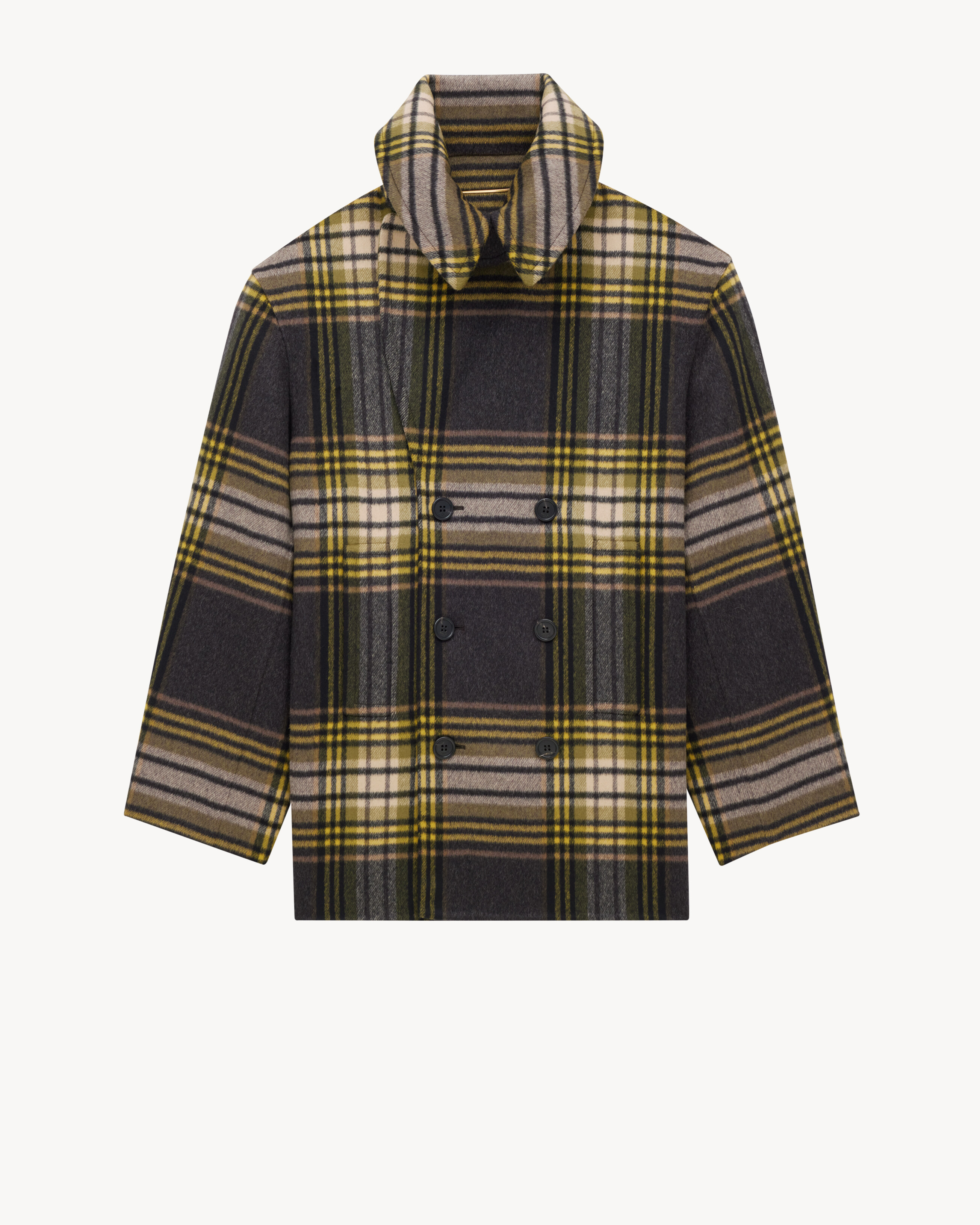 peacoat in wool tartan