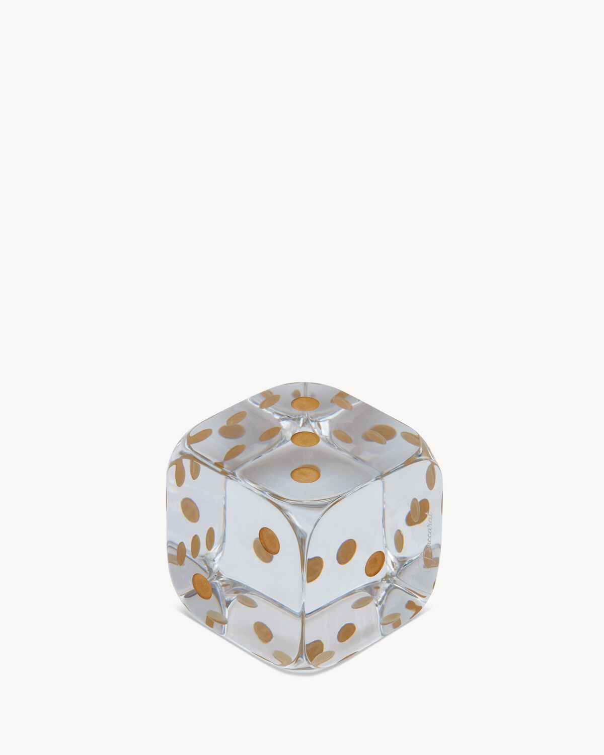 Baccarat dice paperweight in crystal