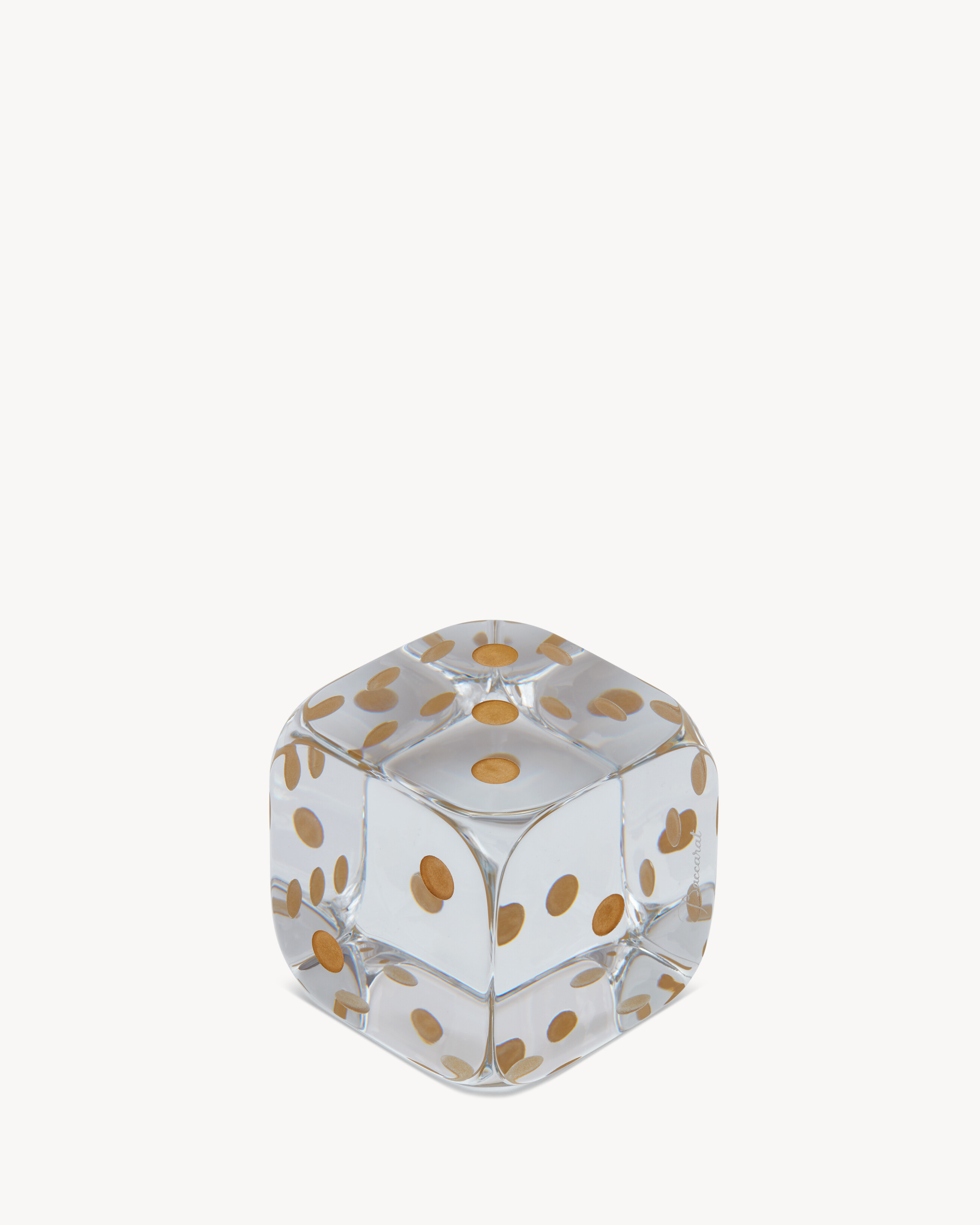 Baccarat dice paperweight in crystal