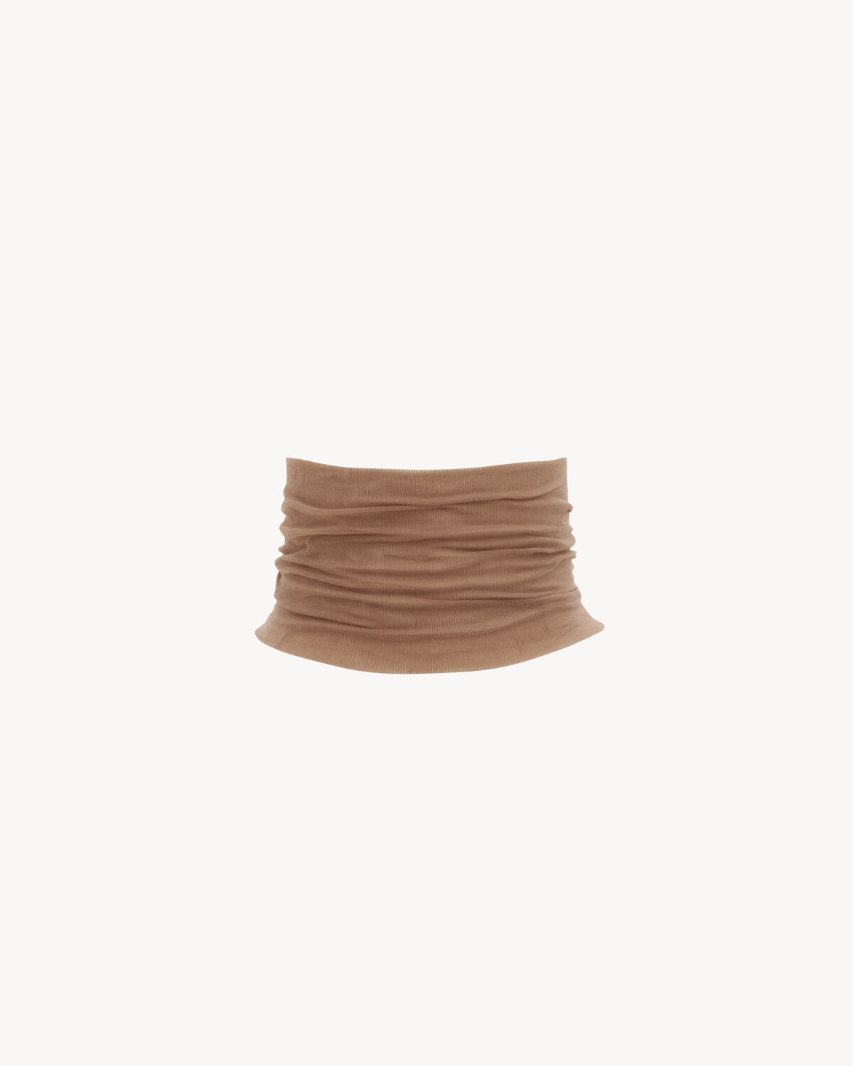 Bonnet, bandeau et tour de cou en crêpe de viscose.