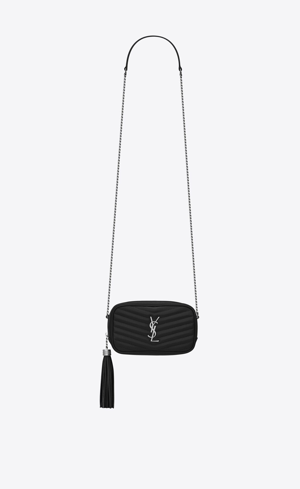 LOU Mini bag in quilted grain de poudre embossed leather Saint Laurent