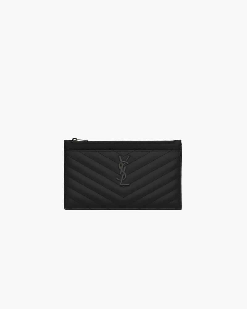 Ysl monogram bill pouch in grain de poudre embossed leather Clearance