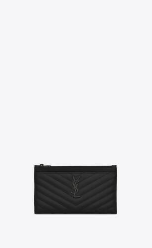 CASSANDRE MATELASSÉ zipped pouch in grain de poudre embossed leather, Saint Laurent