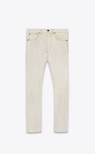 straight-cut jeans in gray super bleach white denim