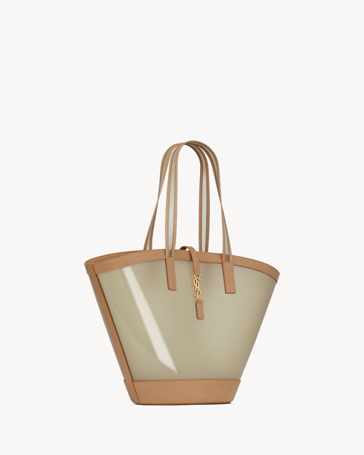 PANIER medium in vinyl and vegetable-tanned leather