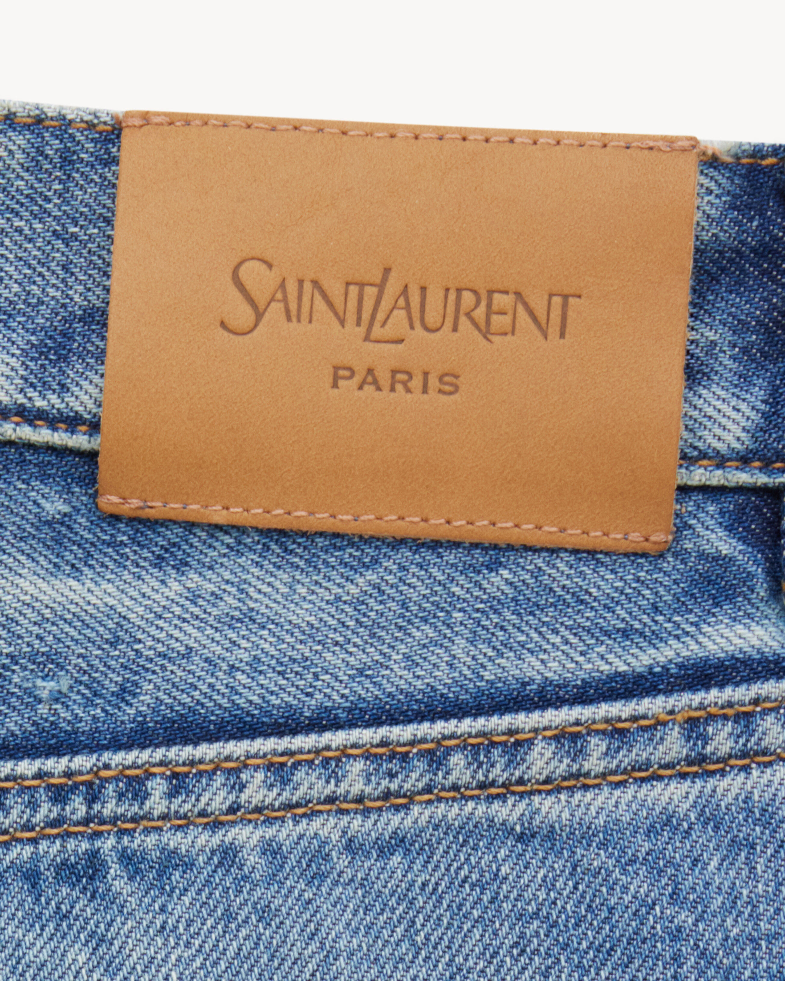 v-waist long baggy jeans in 50's blue