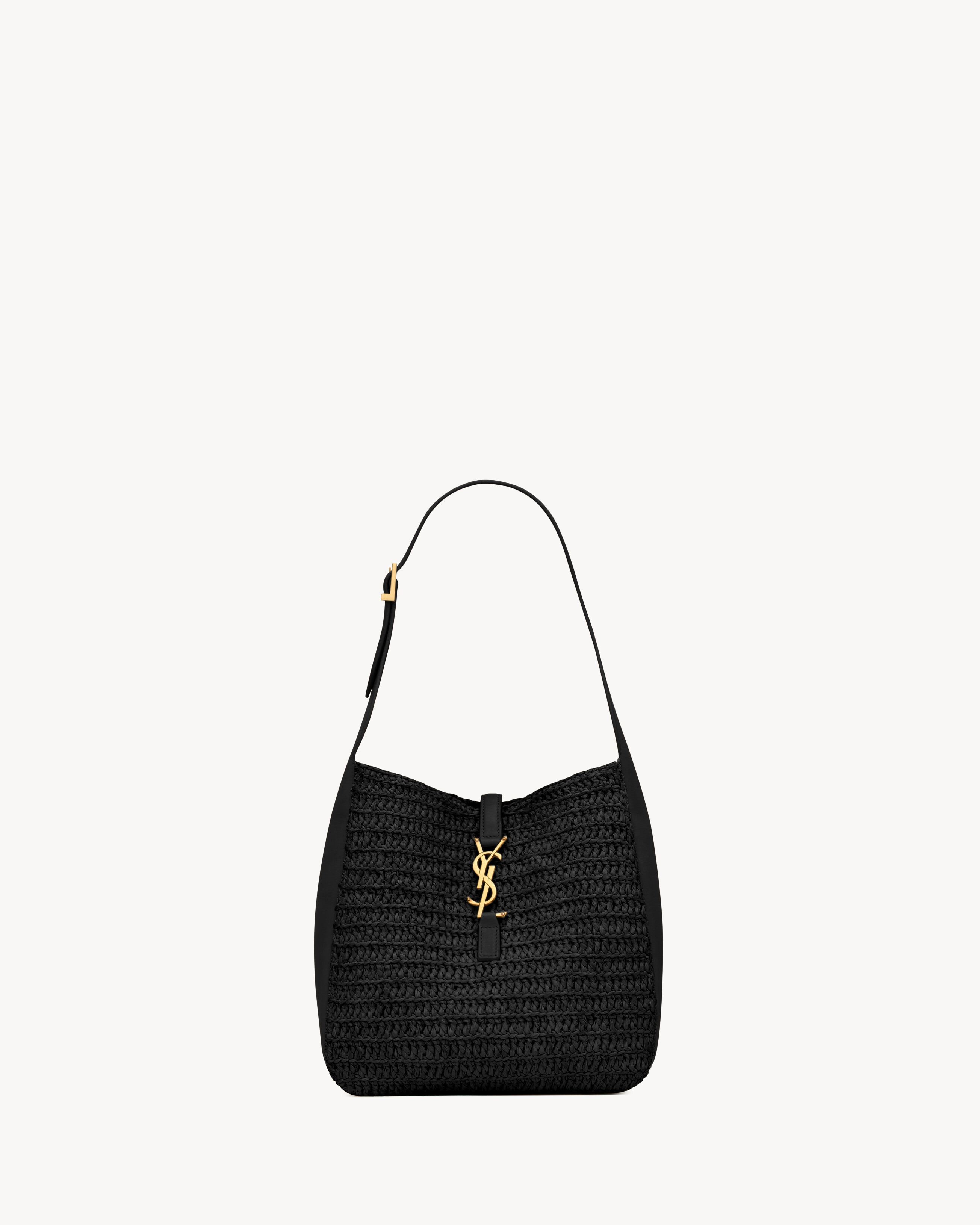 LE 5 À 7 supple small in raffia and leather