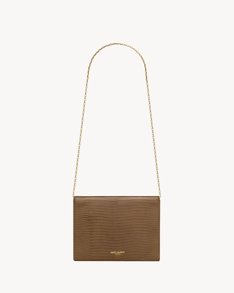 LETTER chain pouch in lizard